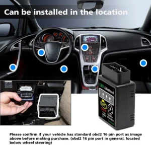 Outil de diagnostic automatique de voiture, lecteur de code OBD2, Bluetooth V1.5, pour Android et iOS