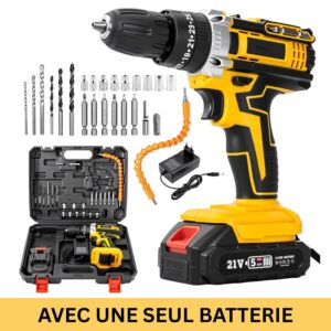 perceuse à percussion compacte sans fil sans brosse lumière LED puissant outil électrique multifonctionnel batterie 20V